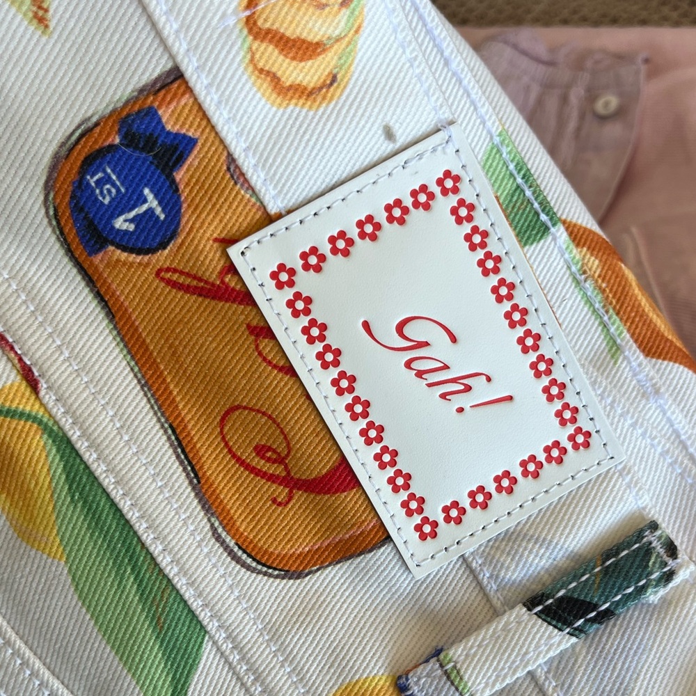 Lisa says gah Italian summer Robyn straight leg jeans NWT veggies tomatoes - Picture 5 of 5